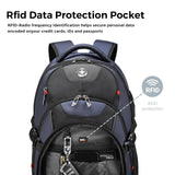 Swissdigital Design Laptop Backpack with USB Charging Port, Travel Backpack Fits 15.6 inches Computer, 31L College School Backpack for Men, Blue/Black | SD803 - 12