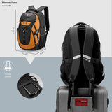 Swissdigital Design Laptop Backpack with USB Charging Port, Travel Backpack Fits 15.6 inches Computer, 31L College School Backpack for Men, Orange/Black | SD803 - 66