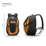 Swissdigital Design Laptop Backpack with USB Charging Port, Travel Backpack Fits 15.6 inches Computer, 31L College School Backpack for Men, Orange/Black | SD803 - 66