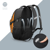 Swissdigital Design Laptop Backpack with USB Charging Port, Travel Backpack Fits 15.6 inches Computer, 31L College School Backpack for Men, Orange/Black | SD803 - 66