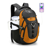 Swissdigital Design Laptop Backpack with USB Charging Port, Travel Backpack Fits 15.6 inches Computer, 31L College School Backpack for Men, Orange/Black | SD803 - 66