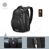Swissdigital Design Men's 17 Inch Laptop Backpack with Apple Find My Network and USB Charging Port, Large Capacity Business Travel Backpack for College and Business Black | SD1643FB - 01