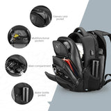 Swissdigital Design Men's 17 Inch Laptop Backpack with Apple Find My Network and USB Charging Port, Large Capacity Business Travel Backpack for College and Business Black | SD1643FB - 01