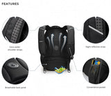 Swissdigital Design Men's Laptop Backpack for College and Business Travel with Integrated USB Charging Port and RFID Protection Fits Laptops up to 15.6 in, Black | J14 - BR