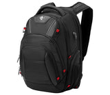 Swissdigital Design Men's Laptop Backpack for College and Business Travel with Integrated USB Charging Port and RFID Protection Fits Laptops up to 15.6 in, Black | J14 - BR