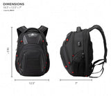 Swissdigital Design Men's Laptop Backpack for College and Business Travel with Integrated USB Charging Port and RFID Protection Fits Laptops up to 15.6 in, Black | J14 - BR