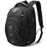 Swissdigital Design Tech Backpack for Men, Compact Organized, TSA Friendly with Apple Find My Network, USB Charging RFID Protection for College and Business, Fits 17" Laptops, Black | SD1644FB - 01