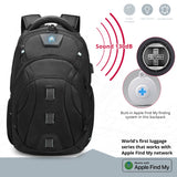 Swissdigital Design Tech Backpack for Men, Compact Organized, TSA Friendly with Apple Find My Network, USB Charging RFID Protection for College and Business, Fits 17" Laptops, Black | SD1644FB - 01