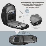Swissdigital Design Tech Backpack for Men, Compact Organized, TSA Friendly with Apple Find My Network, USB Charging RFID Protection for College and Business, Fits 17" Laptops, Black | SD1644FB - 01