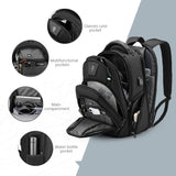 Swissdigital Design Tech Backpack for Men, Compact Organized, TSA Friendly with Apple Find My Network, USB Charging RFID Protection for College and Business, Fits 17" Laptops, Black | SD1644FB - 01