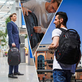 Swissdigital Design Travel Backpack for men, TSA Friendly USB Charging RFID Protection Business Backpack Fits 15.6" Laptops Black | J14 - BR