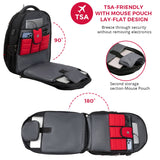 Swissdigital Design Travel Backpack for men, TSA Friendly USB Charging RFID Protection Business Backpack Fits 15.6" Laptops Black | J14 - BR