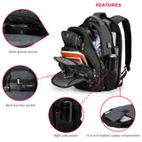Swissdigital Design Travel Backpack for men, TSA Friendly USB Charging RFID Protection Business Backpack Fits 15.6" Laptops Black | J14 - BR