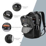 Swissdigital Design Travel Laptop Backpack, College Laptops Backpack with USB Charging Port for Men and Women Fits 16 Inch Notebook, Black | SD1670 - 01