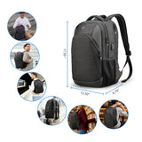Swissdigital Design Travel Laptop Backpack, College Laptops Backpack with USB Charging Port for Men and Women Fits 16 Inch Notebook, Black | SD1670 - 01