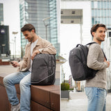 Swissdigital Design Travel Laptop Backpack for Men and Women, College Backpack with USB Charging Port for Fits 16 Inch Notebook, Grey | SD1670 - 02