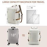 Swissdigital Design Travel Laptop Backpack for Women, 36l Carry On Backpack with USB Charging Port, RFID Protection & Wet-Dry Separation, TSA Friendly Fits 16 Inch Laptop, Beige Brown | SD1749-07