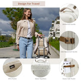 Swissdigital Design Travel Laptop Backpack for Women, 36l Carry On Backpack with USB Charging Port, RFID Protection & Wet-Dry Separation, TSA Friendly Fits 16 Inch Laptop, Beige Brown | SD1749-07