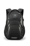 Swissdigital Design TSA Business Laptop Backpack for Men, Large Capacity Travel Backpack with Apple Find My Network and USB Charging Port Tech Backpacks Fits 17 Inch Computer Black| SD1643FB - 01
