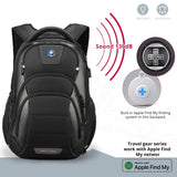 Swissdigital Design TSA Business Laptop Backpack for Men, Large Capacity Travel Backpack with Apple Find My Network and USB Charging Port Tech Backpacks Fits 17 Inch Computer Black| SD1643FB - 01
