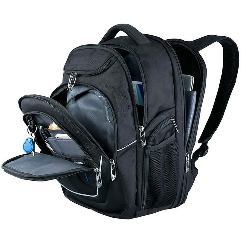 Swissdigital Design TSA - Friendly Large Backpack, Business Laptop Backpack for Men with USB Charging Port/RFID Protection Black | J16BT - 1