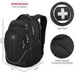 Swissdigital Design TSA - Friendly Large Backpack, Business Laptop Backpack for Men with USB Charging Port/RFID Protection Black | J16BT - 1