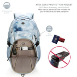 Swissdigital Laptop Backpack with USB Charging Port, Travel Backpack Fits 15.6 inches Computer, 31L Backpack for Men, Polka Blue | SD803 - 105