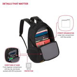 SwissGear 1900 Mini ScanSmart 16 - Inch Backpack, Fits Up to 13 - Inch Laptop, RFID Protection & ScanSmart TSA - Friendly Compartment, Black/Yellow