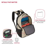 SwissGear 1900 Mini ScanSmart 16 - Inch Backpack, Fits Up to 13 - Inch Laptop, RFID Protection & ScanSmart TSA - Friendly Compartment, Oatmeal