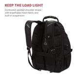 SwissGear 1900 ScanSmart 17” Laptop Backpack Black/Black – Reflective Tech Backpack with ScanSmart Compartment – Multiple Organizer Pockets & RFID Scan Blocking Technology