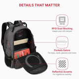 SwissGear 1900 ScanSmart 17” Laptop Backpack Stingray Ballistic – Reflective Tech Backpack with ScanSmart Compartment – Multiple Organizer Pockets & RFID Scan Blocking Technology