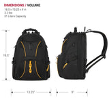 SWISSGEAR 1900 ScanSmart TSA Laptop Backpack Fits 17 Inch Laptop with RFID Protection and Tablet Pocket, Black/Gold, 19 - Inch