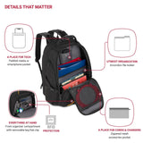 SWISSGEAR 1900 ScanSmart TSA Laptop Backpack Fits 17 Inch Laptop with RFID Protection and Tablet Pocket, Black/Gold, 19 - Inch