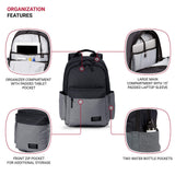SwissGear 2789 Laptop Backpack, Fits 13 Inch Laptop, Grey/Black