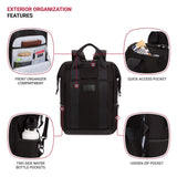 SwissGear 3577 Laptop Backpack, Fits Most 16 Inch Laptop and Tablet, Doctor Bag, Tote Bag, Men's and Women's, Black Stealth