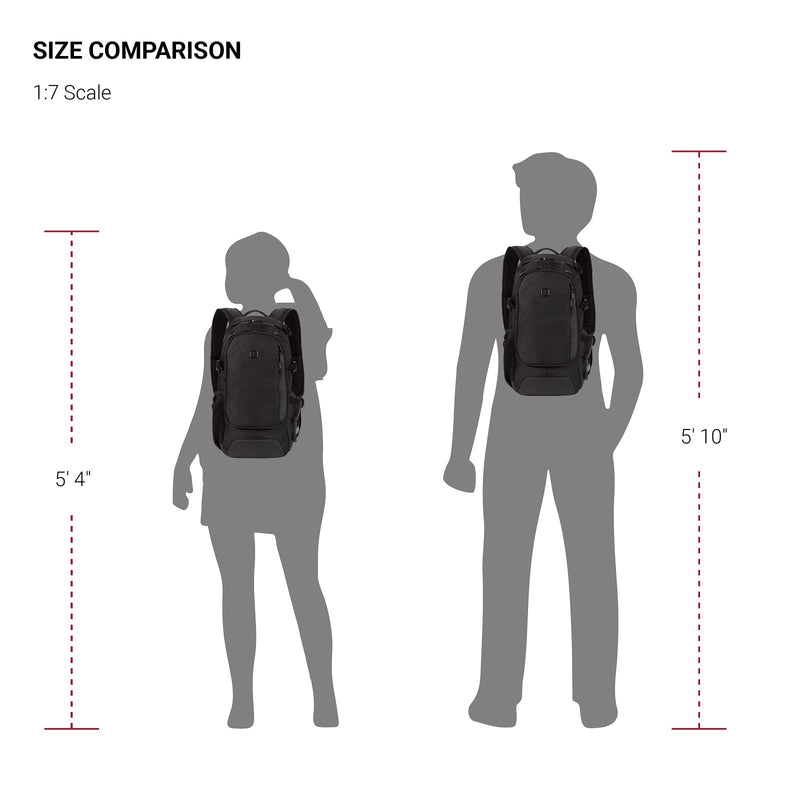 SwissGear 3598 Backpack Narrow Daypack, Black Ballistic, 18 - Inch