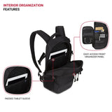 SwissGear 3598 Backpack Narrow Daypack, Black Ballistic, 18 - Inch