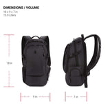 SwissGear 3598 Backpack, Narrow Daypack, Ideal for Commuting and School, Dark Grey