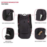 SwissGear 3598 Backpack, Narrow Daypack, Ideal for Commuting and School, Dark Grey
