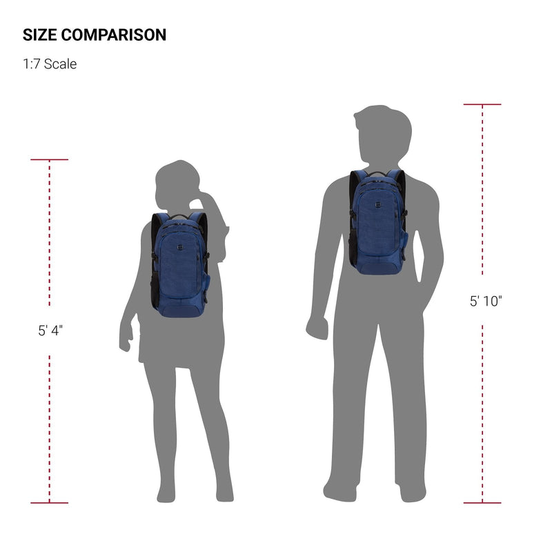 SwissGear 3598 Backpack, Narrow Daypack, Ideal for Commuting and School, Navy Ballistic