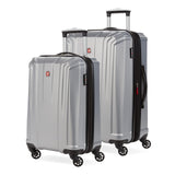 SwissGear 3750 Hardside Luggage with Spinner Wheels, Silver, 2 - Piece Set (18.5/23)