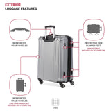 SwissGear 3750 Hardside Luggage with Spinner Wheels, Silver, 2 - Piece Set (18.5/23)