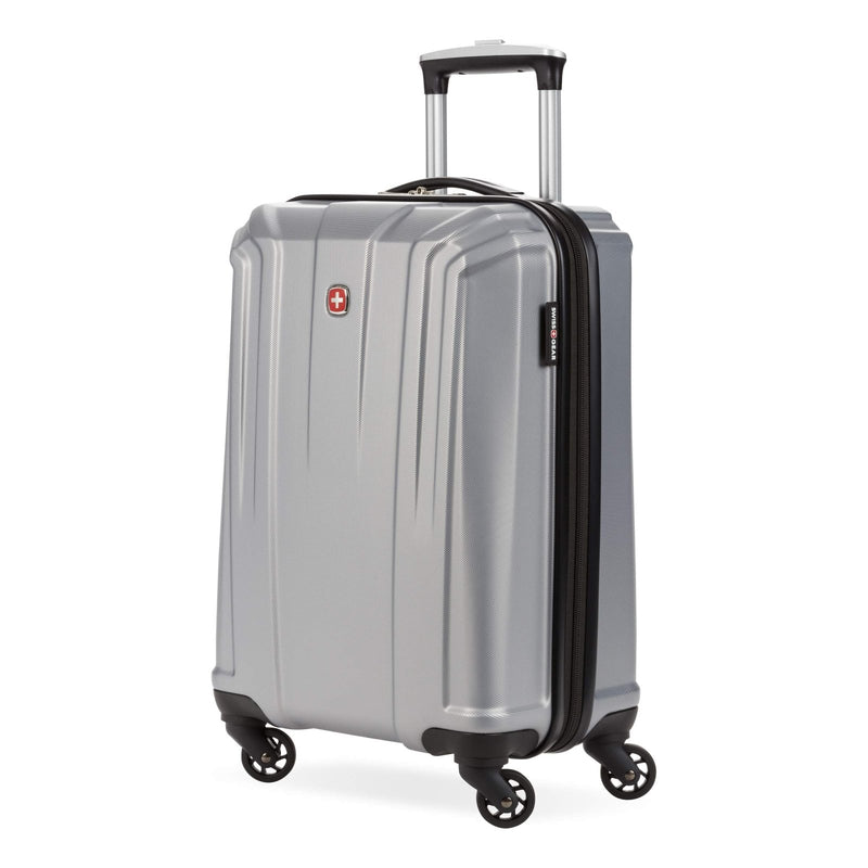 SwissGear 3750 Hardside Luggage with Spinner Wheels, Silver, Carry - On 18.5 - Inch