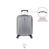 SwissGear 3750 Hardside Luggage with Spinner Wheels, Silver, Carry - On 18.5 - Inch