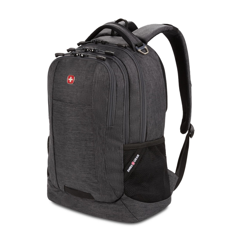 SwissGear 5505 Cecil 16” Laptop Backpack Charcoal – Daily Laptop Bag with Gear Attachment Options – Multiple Organizer Pockets & Padded Shoulder Straps