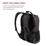 SwissGear 5505 Cecil 16” Laptop Backpack Charcoal – Daily Laptop Bag with Gear Attachment Options – Multiple Organizer Pockets & Padded Shoulder Straps