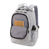SwissGear 5505 Cecil 16” Laptop Backpack Light Grey – Daily Laptop Bag with Gear Attachment Options – Multiple Organizer Pockets & Padded Shoulder Straps