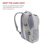 SwissGear 5505 Cecil 16” Laptop Backpack Light Grey – Daily Laptop Bag with Gear Attachment Options – Multiple Organizer Pockets & Padded Shoulder Straps