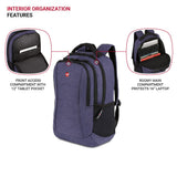 SwissGear 5668 Laptop Backpack, Navy Heather, 18.25 In
