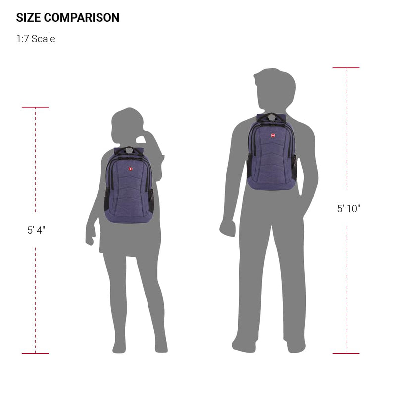 SwissGear 5668 Laptop Backpack, Navy Heather, 18.25 In